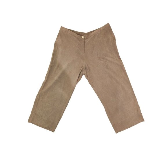 J. Jill Women's Size M Silk Pants Wide Leg Capri Minimalist Modern Chic Neutral - Picture 1 of 8